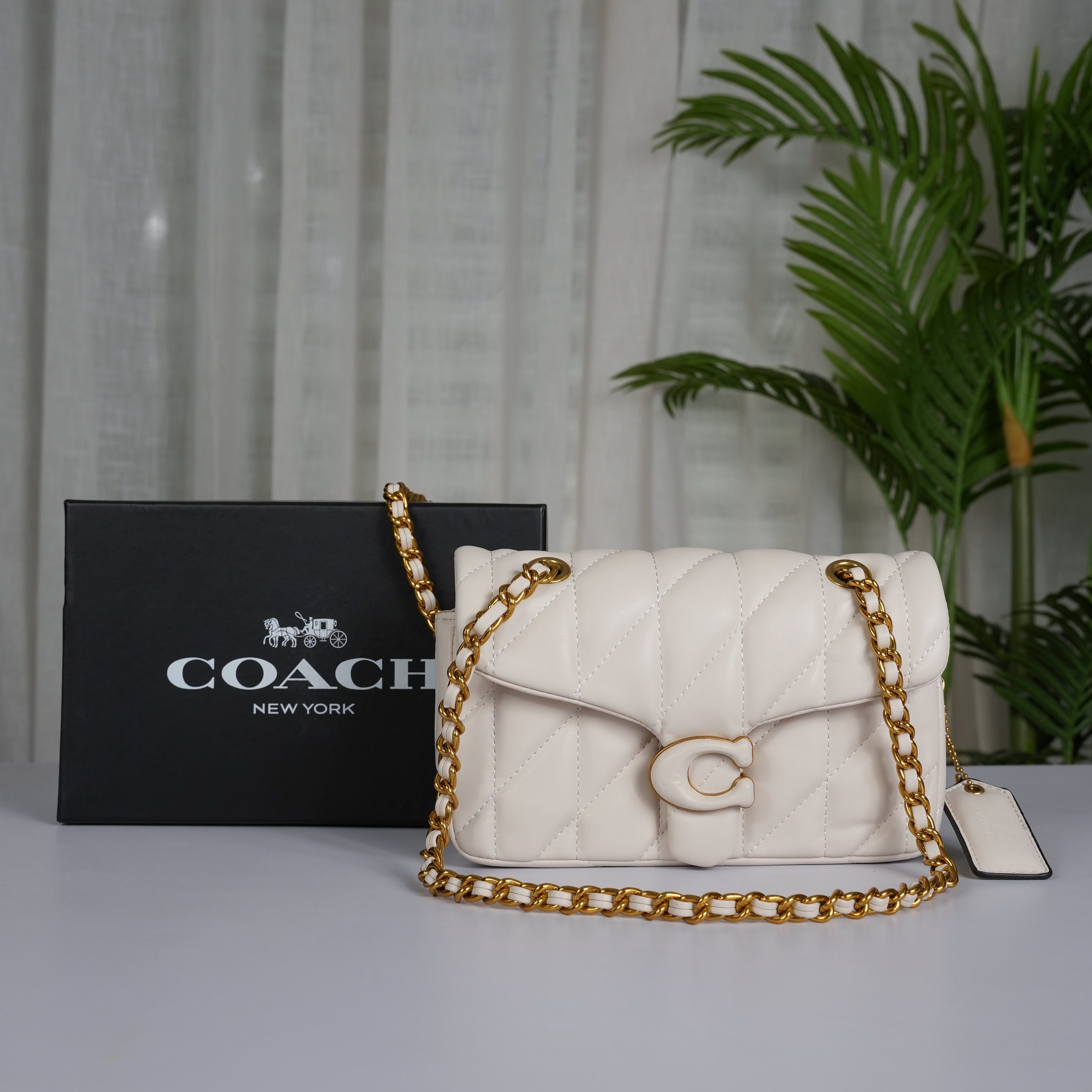 Tabby 20 Shoulder Bag With OG Box & Dust Bag (White Gold - 951)