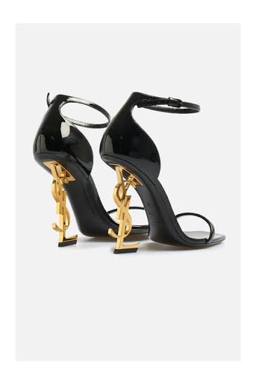 Saint Laurent Opyum Heels With OG Box & Carry Bag (Black Gold - 868)