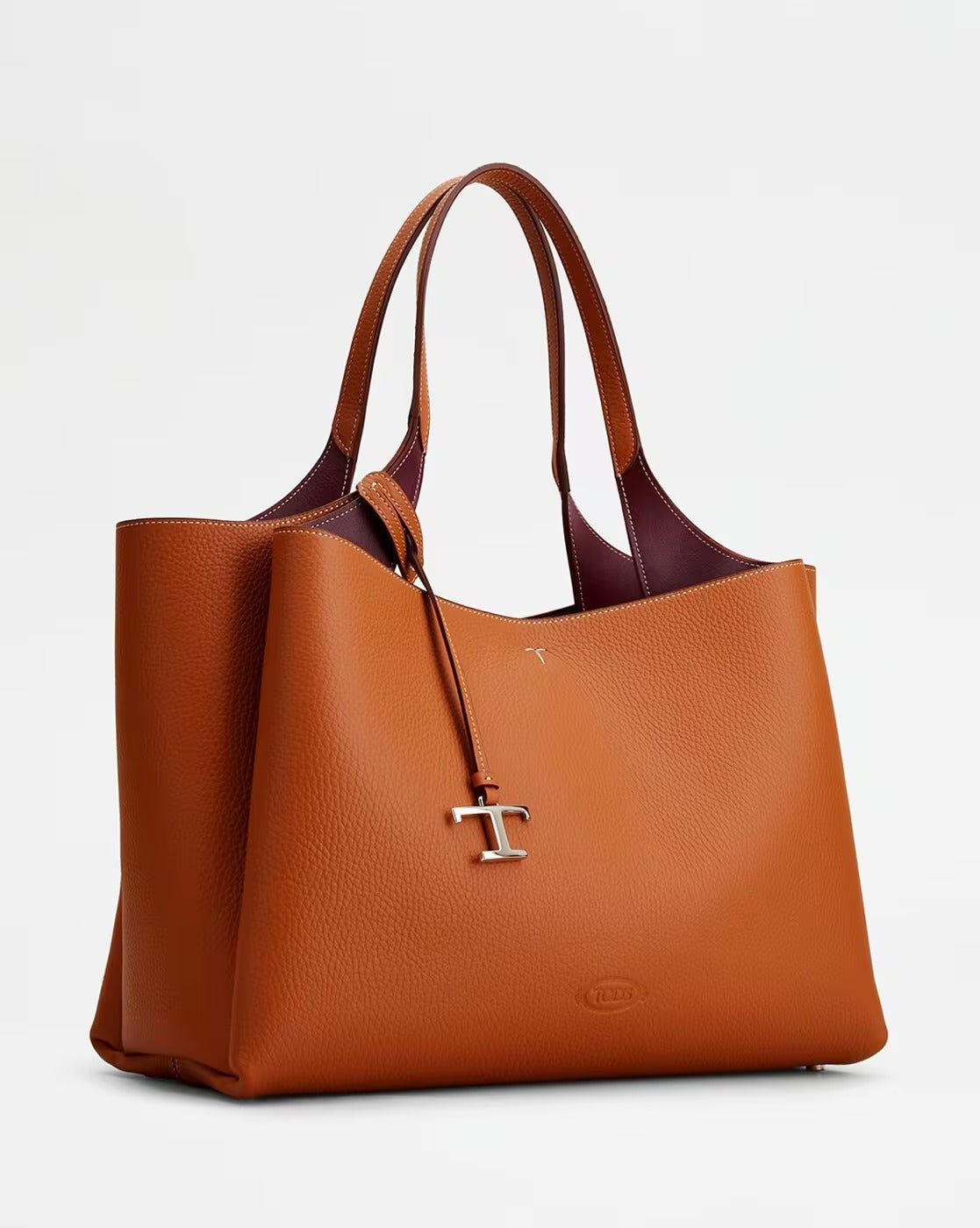 T Timeless Leather Tote Bag With OG Box & Dust Bag (Tan - 1131)