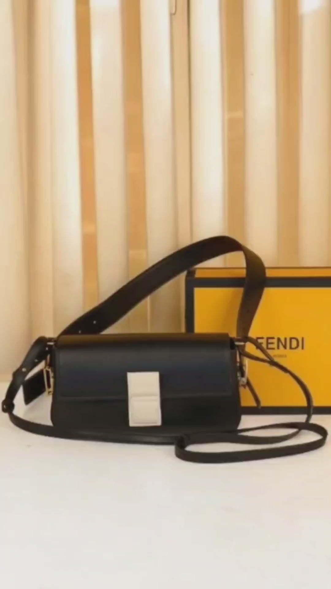 Baguette Twist Premium Shoulder Crossbody Bag With OG Box & Dust Bag & 2 Belts (Black - 927)
