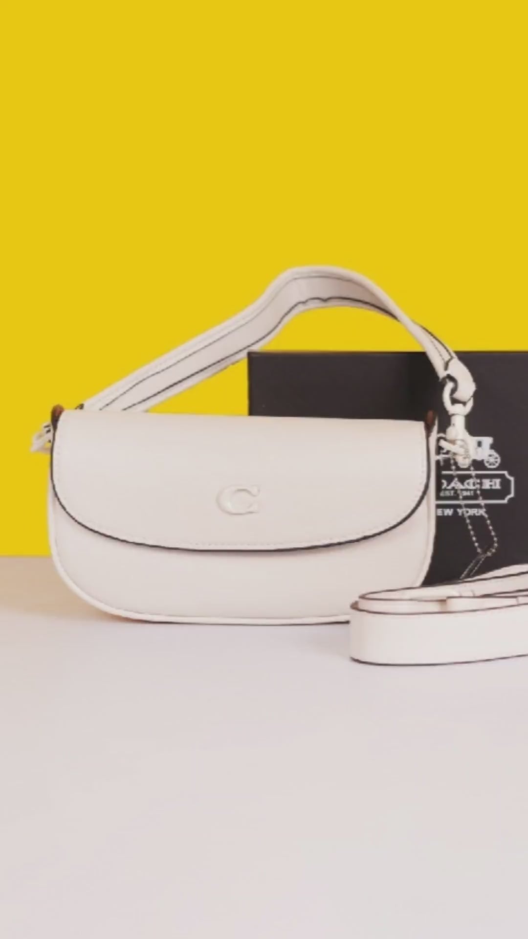 Emmy Saddle Premium Crossbody Shoulder Bag With OG Double Box & Dust Bag (White - 1005)