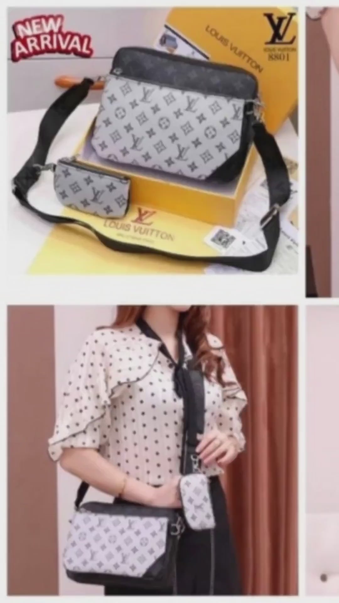 Virgil Abloh Trio Messenger Multi Crossbody Bag With OG Box & Dust Bag (White - 580)