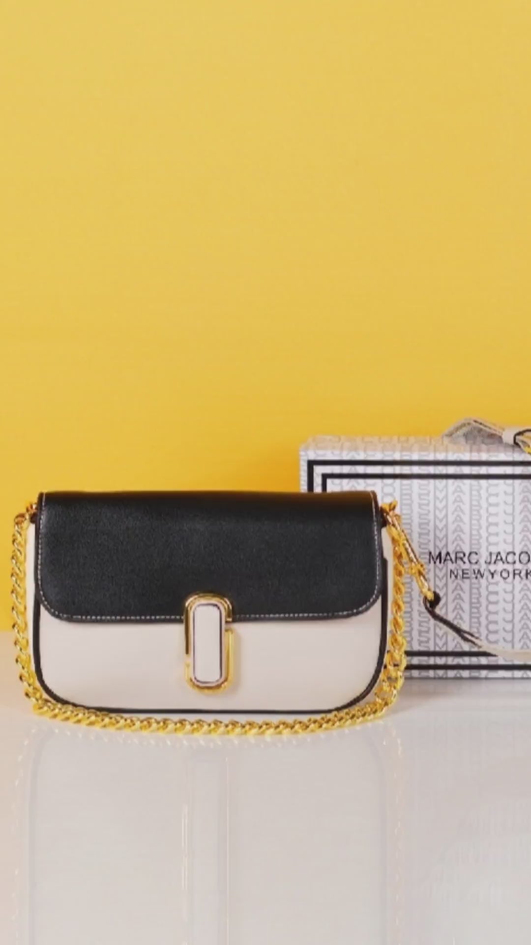 The J Shoulder Bag With OG Box & Dust Bag (Black White - 552)