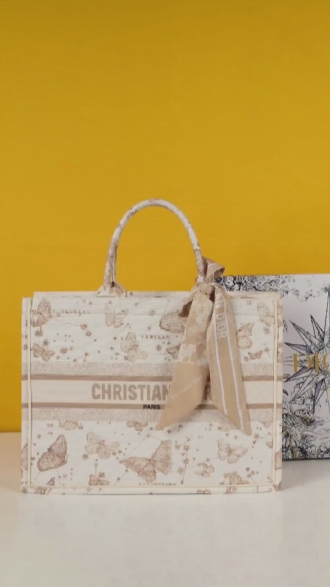 Book Tote Premium Oblique With OG Box & Dust Bag & Scarf (Butterfly - 824)