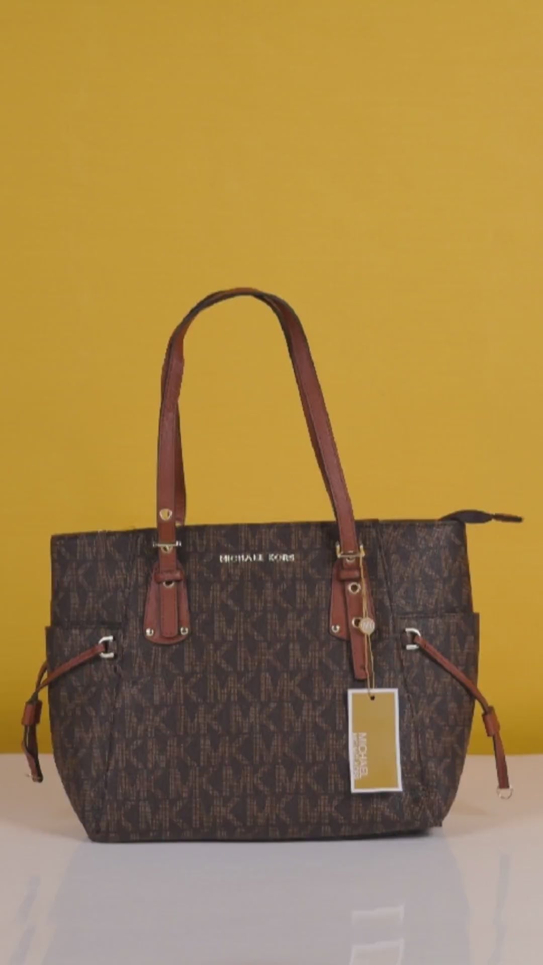 Voyager Tote Bag With Side Pocket & Dust Bag (Brown - 971)