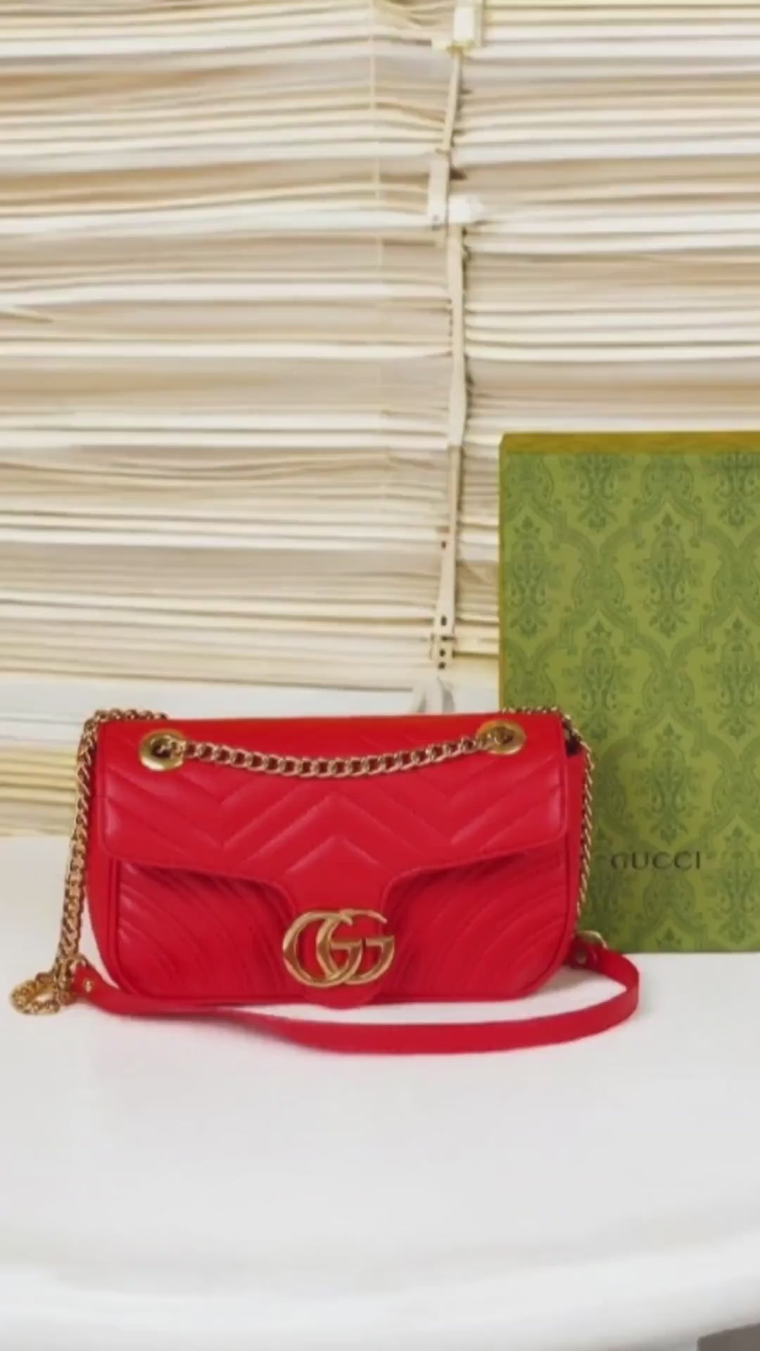 Marmont Premium Shoulder Bag With OG Box & Dust Bag (Red - 529)
