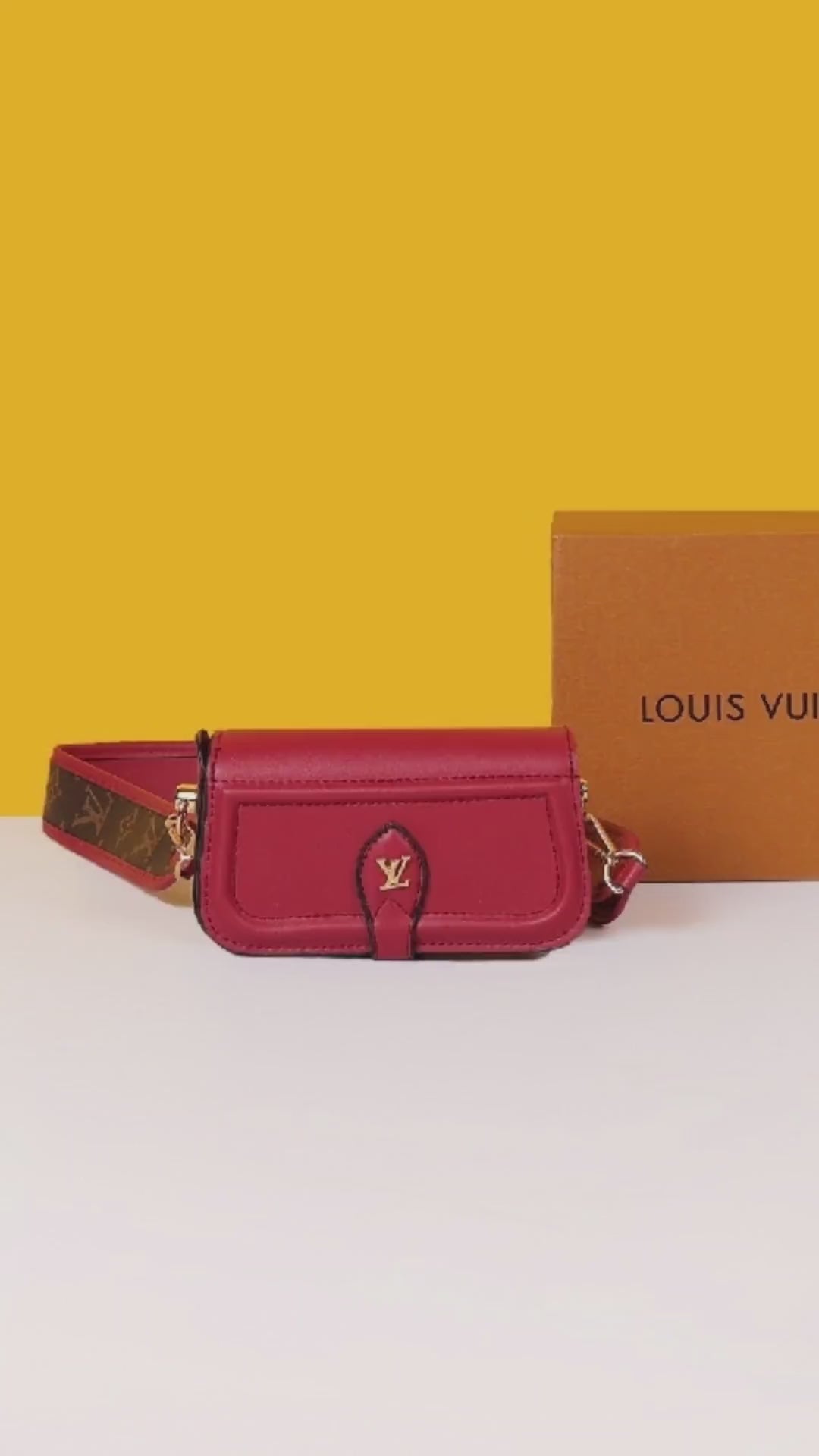 Canta Officer Pochette Bag With OG Box & Dust Bag & Shoulder Strap (Red - 1020)