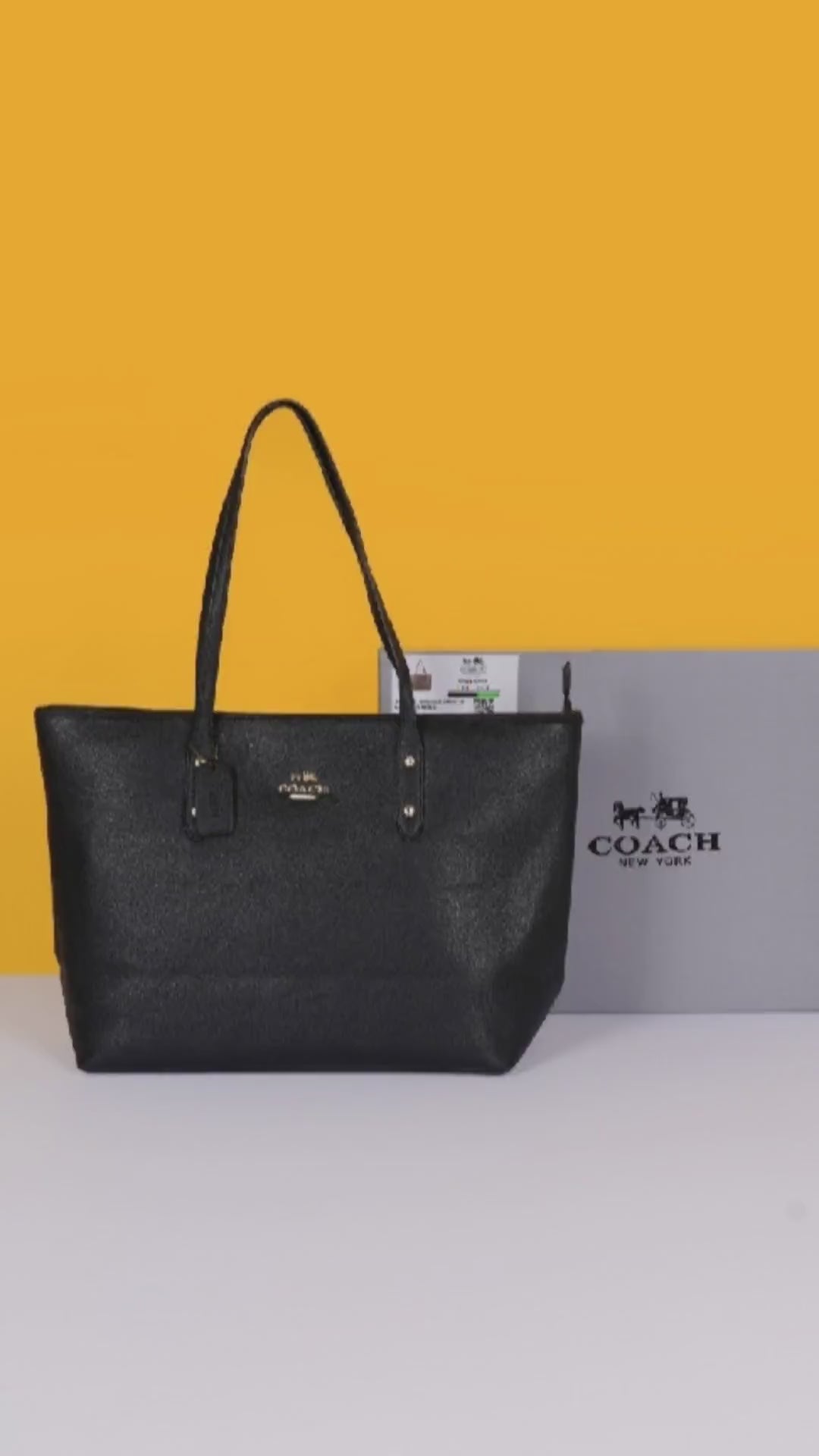 Signature City Tote Bag With OG Box & Dust Bag (Black - 919)