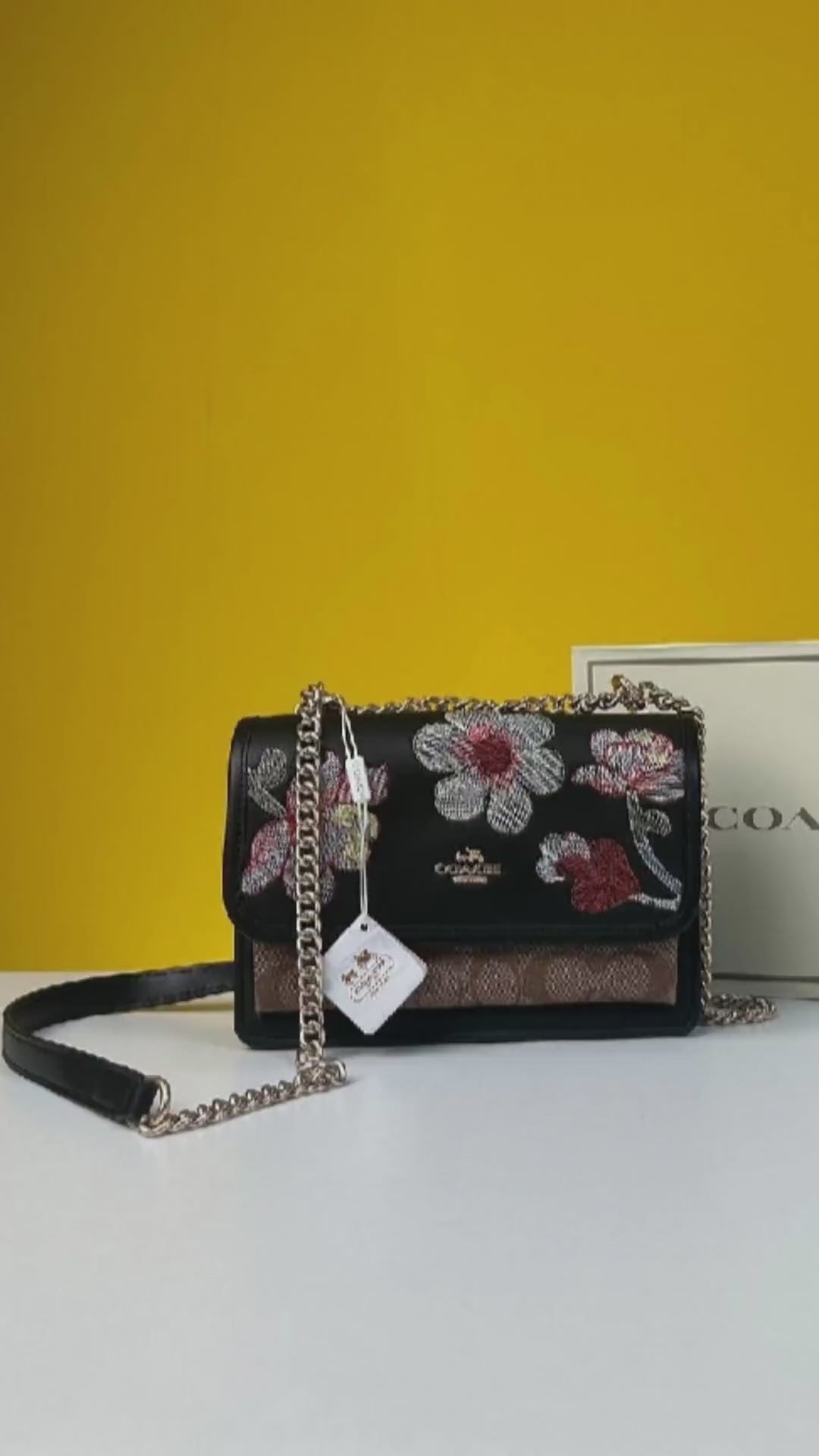 Klare Floral Signature Crossbody Bag With OG Box & Dust Bag (Floral Black - 380)