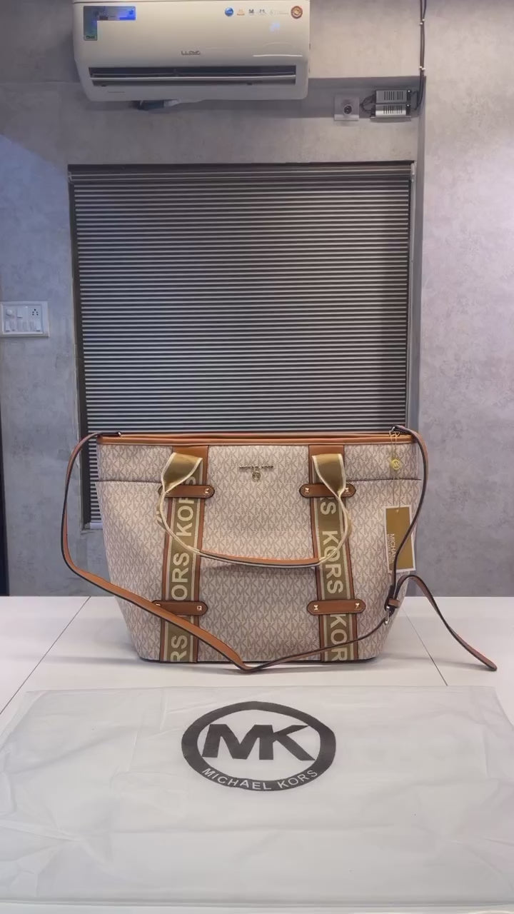 Maeve Tote Bag With Dust Bag & Sling Belt (White - 184)