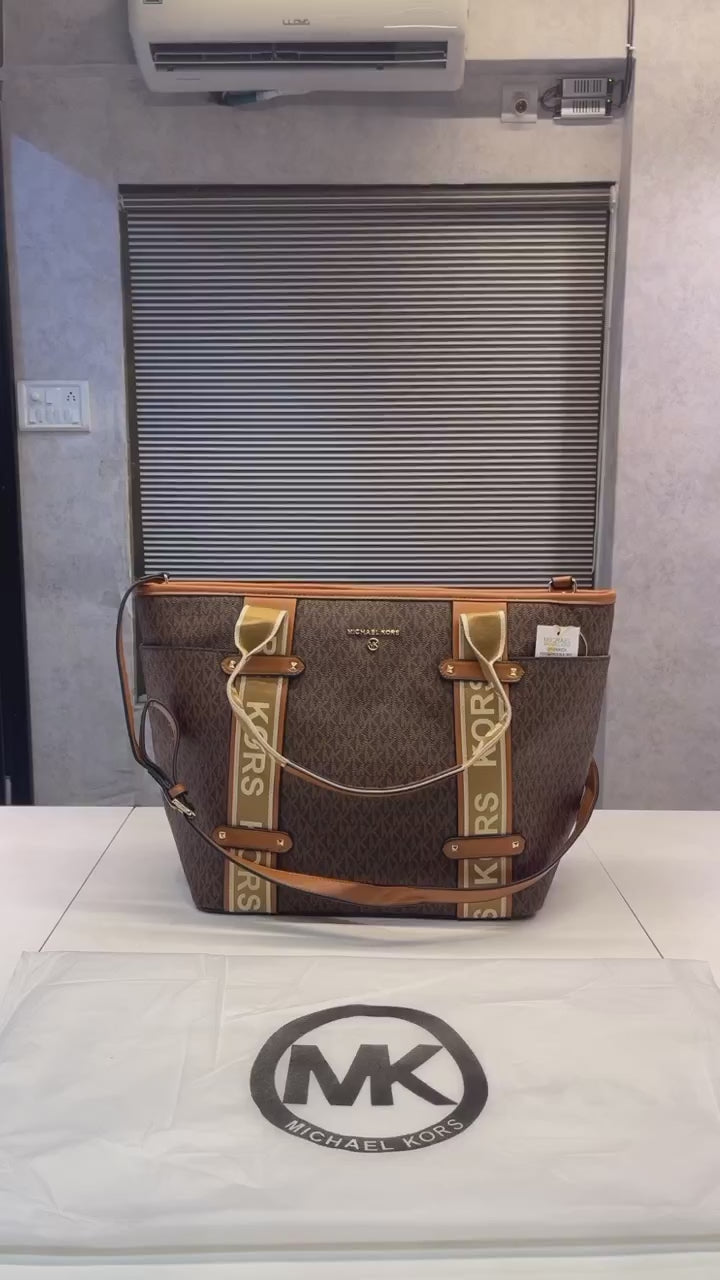 Maeve Tote Bag With Dust Bag & Sling Belt (Brown - 183)