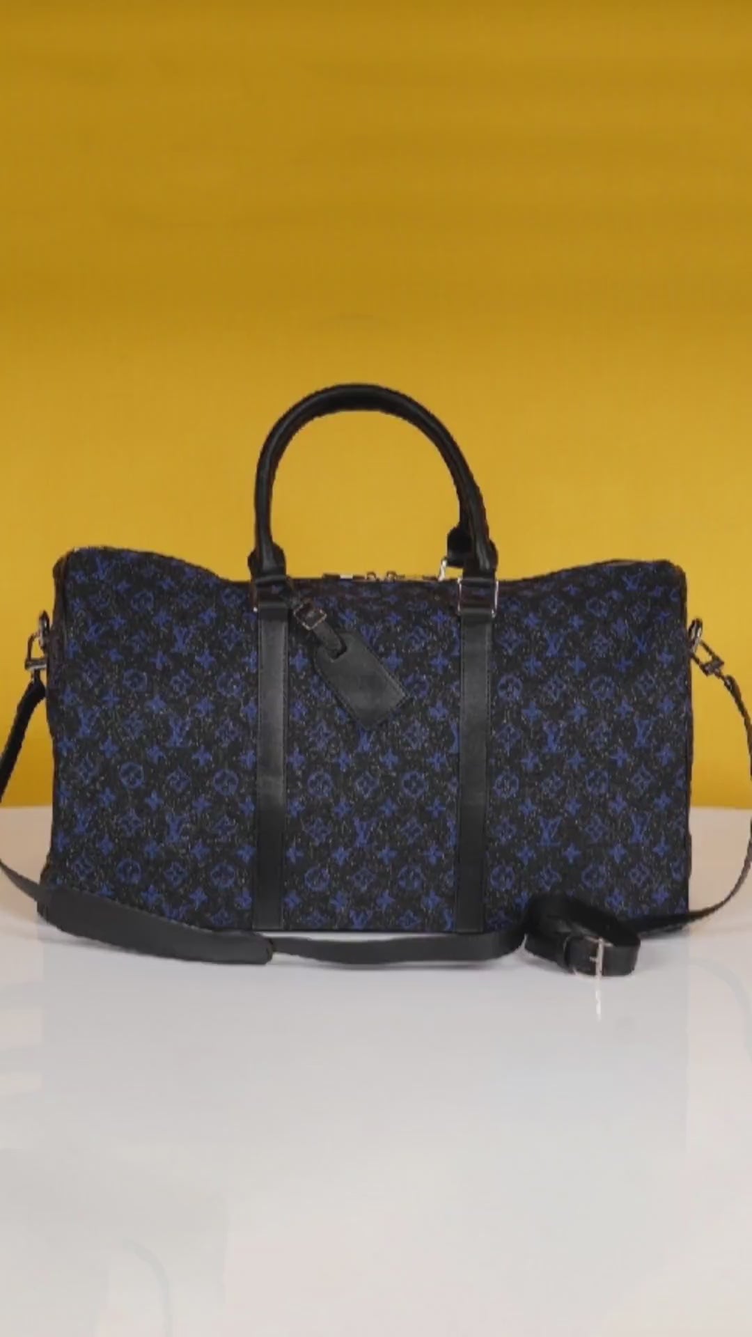 Keepall Bandoulire NBA Edition Premium Monogram Unisex Duffle Bag With Dust Bag & Accessories (Black Blue - 681)