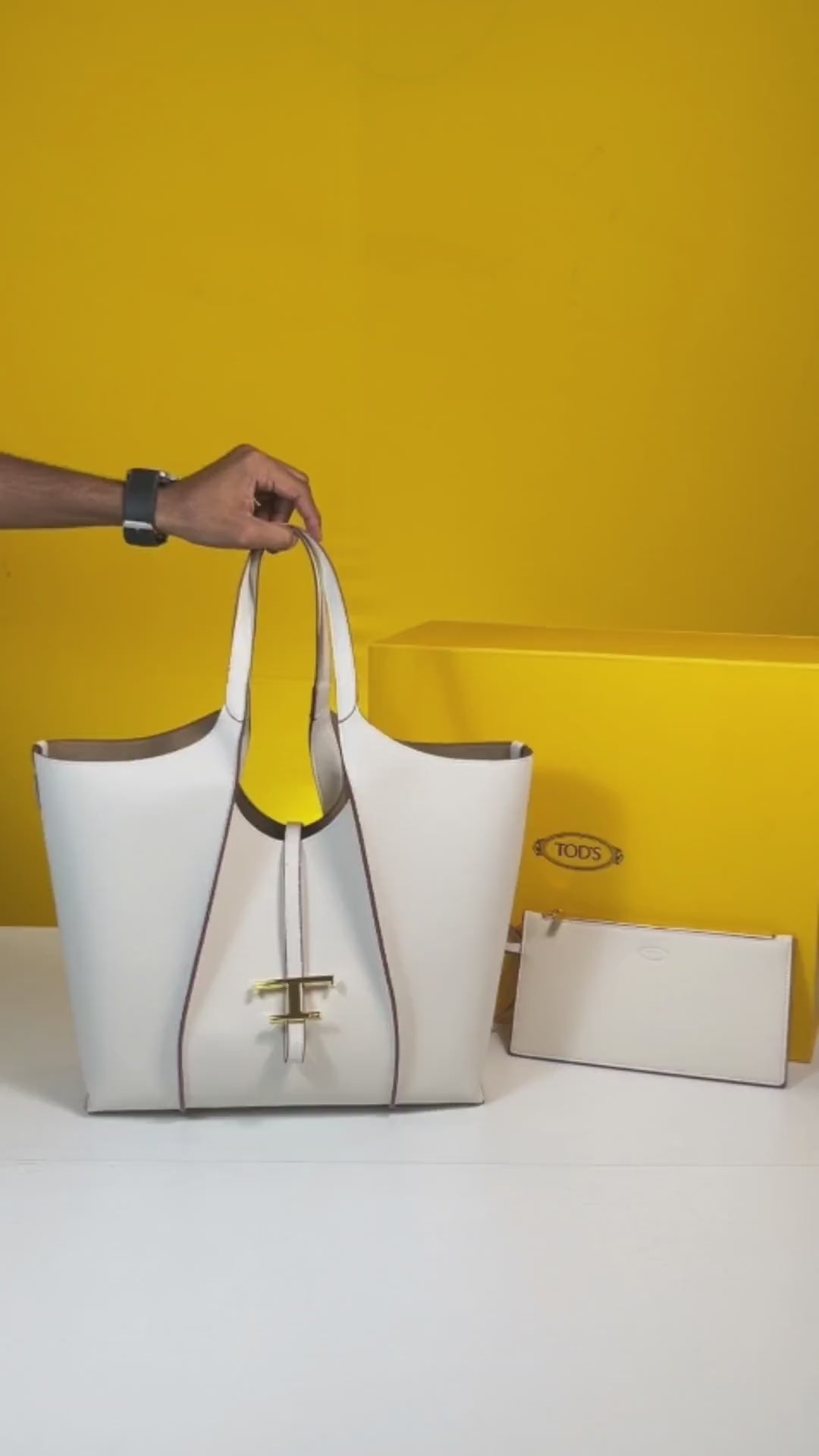 Timeless Premium Quality Leather Bag With Extra Pouch & OG Magnetic Box With Dust Bag (White - 445)