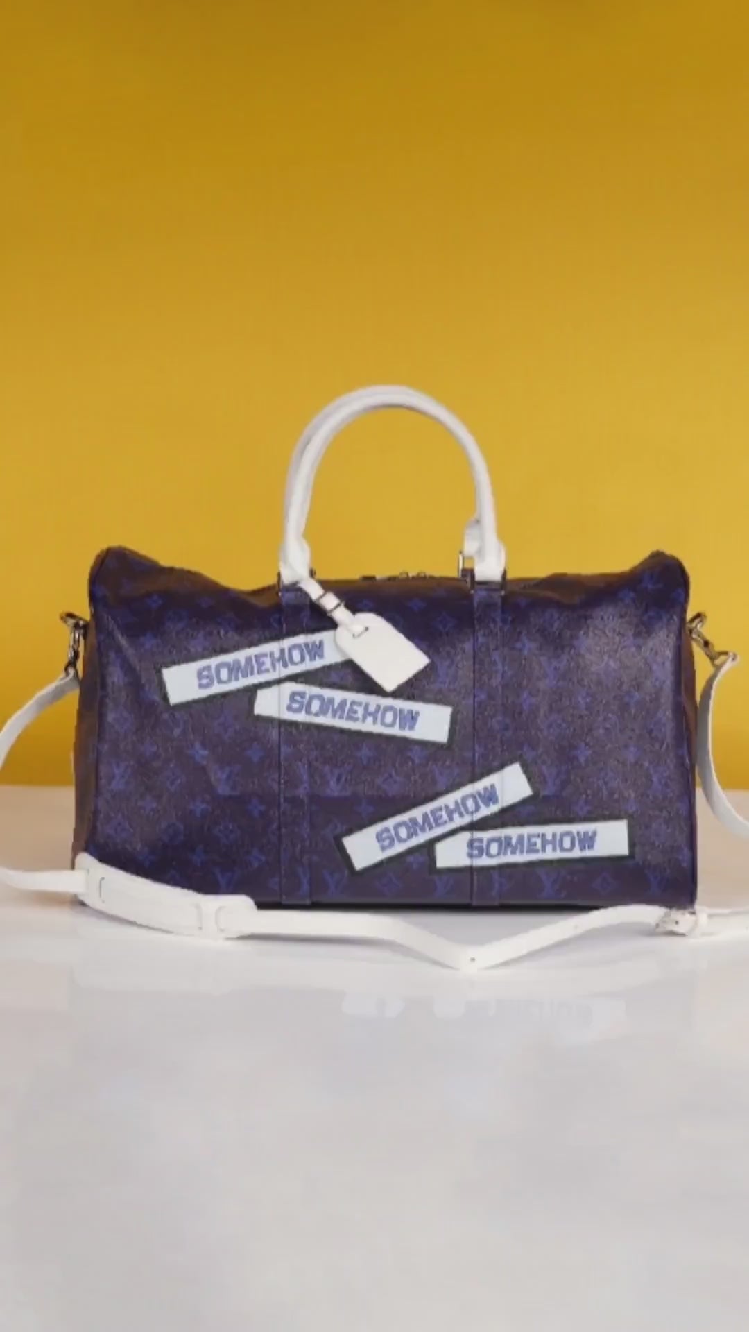 Keepall Bandoulire Somewhere Somehow Premium Monogram Unisex Duffle Bag With Dust Bag & Accessories (Orchid - 682)