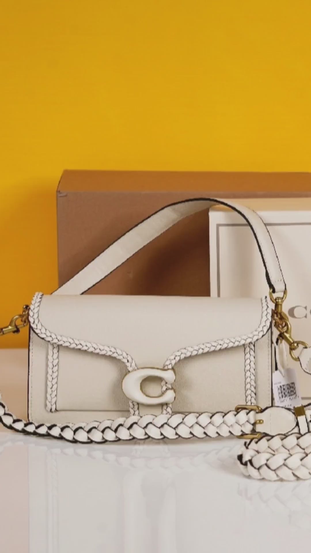 Tabby 26 Elite Quality Shoulder Bag With OG Double Magnetic Box & Dust Bag & 2 Belts (Off White - 664)