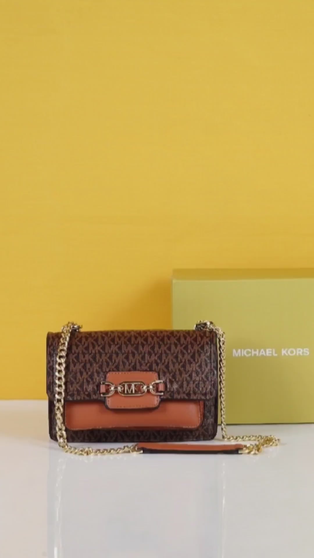 MK Heather Shoulder Bag With OG Box & Dust Bag (Brown - 176)
