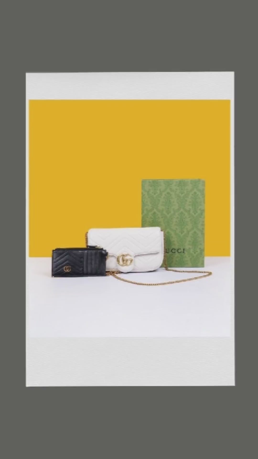 Marmont With Pouch Premium Shoulder Bag With OG Box & Premium Dust Bag & Carry Bag (White - 878)