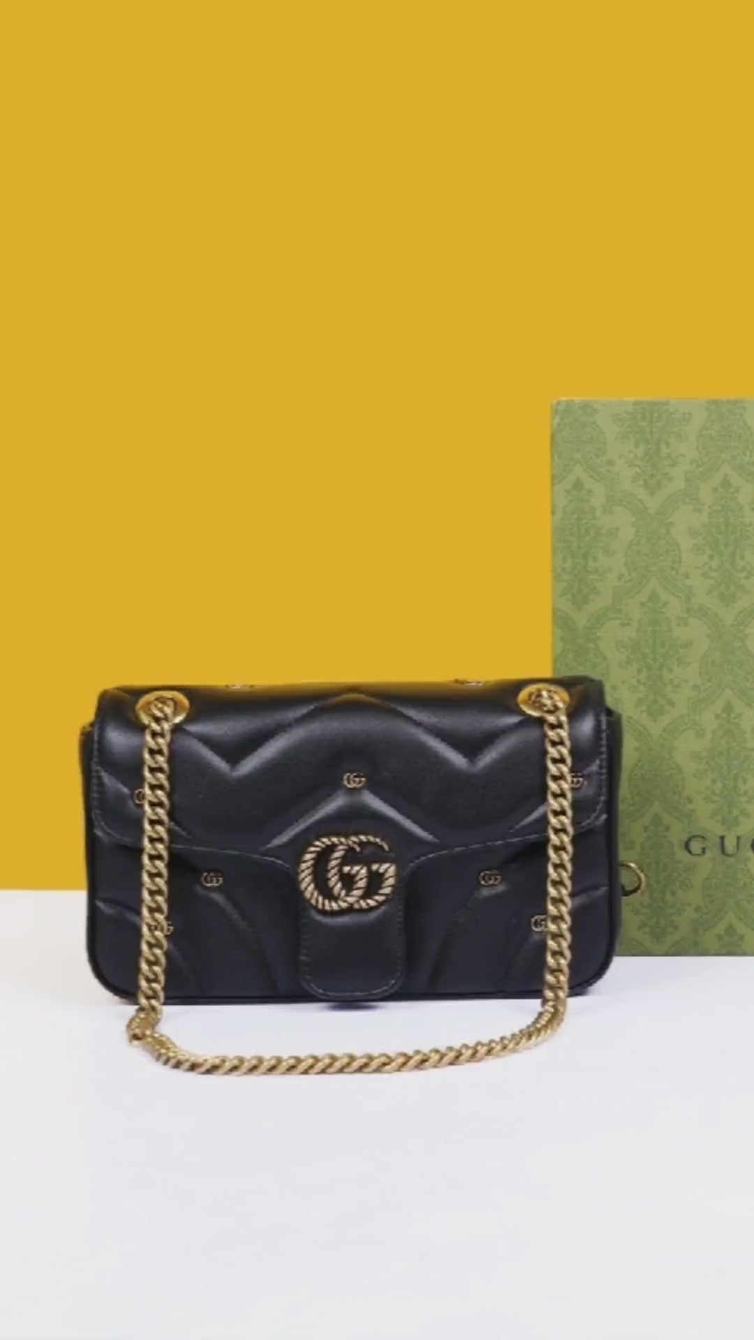 Marmont Limited Edition Premium Shoulder Bag With OG Box & Premium Dust Bag & Carry Bag (Black - 955)