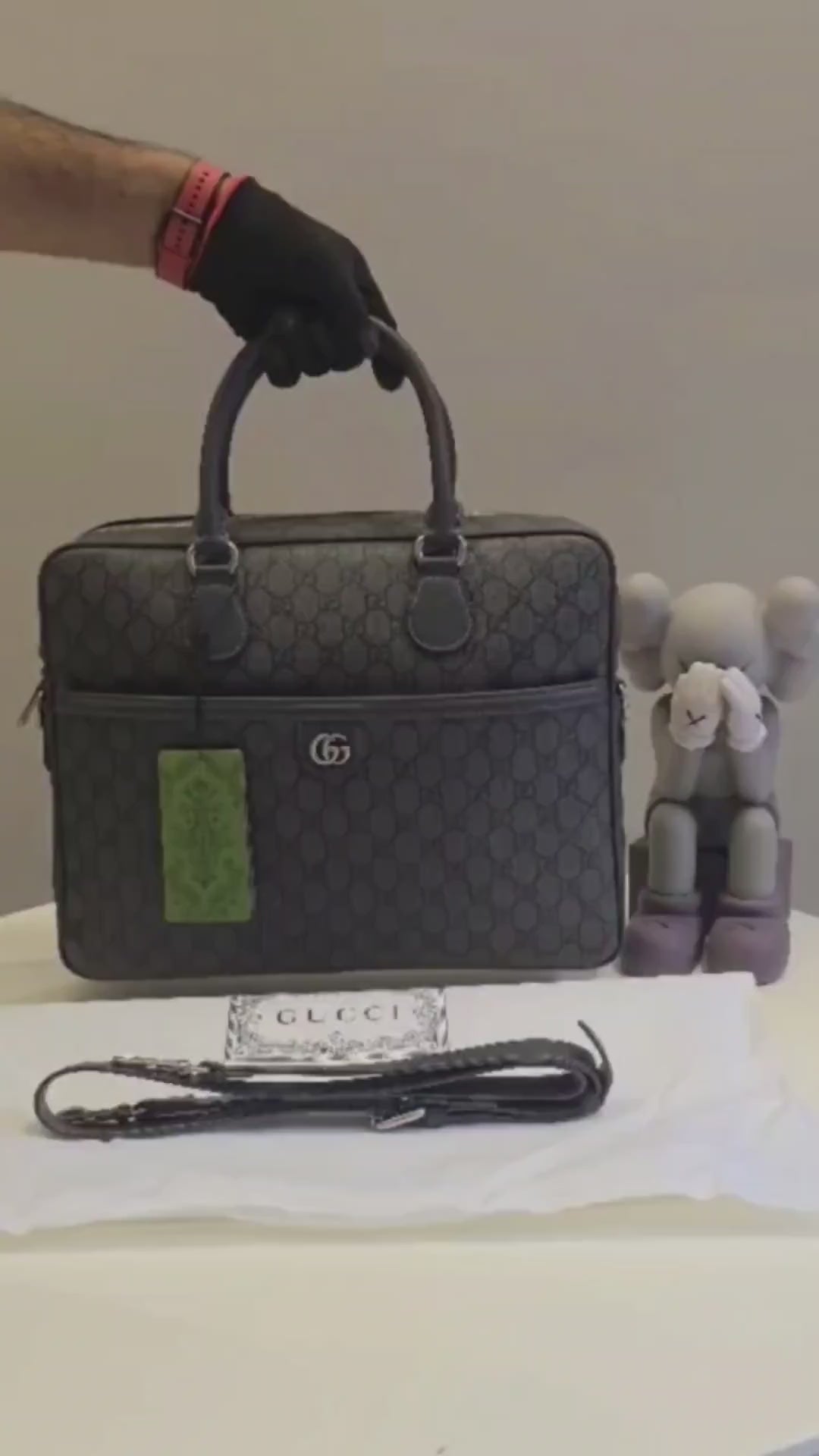 Supreme Ophidia Briefcase Laptop Bag With Dust Bag (Printed Grey - 1150)