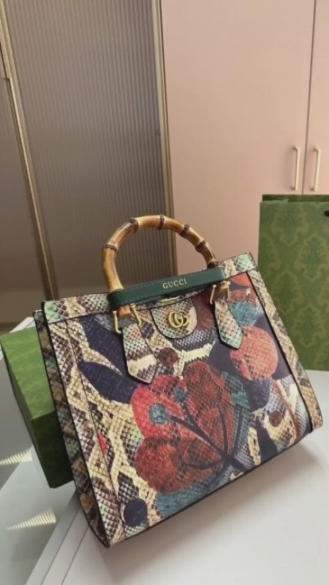 Diana Python Premium Tote Bag With OG Magnetic Box & Dust Bag (Python - 531)