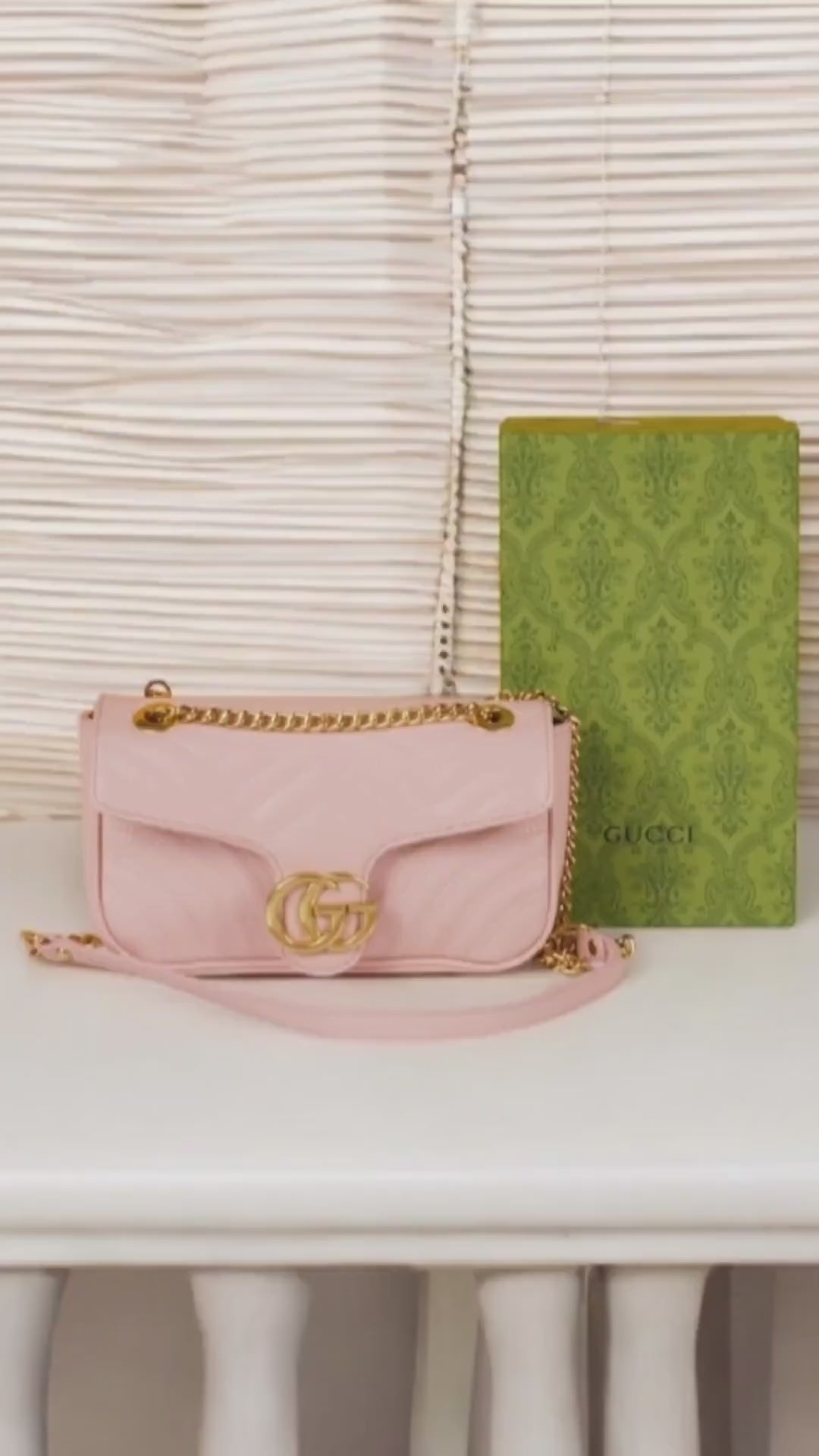Marmont Premium Shoulder Bag With OG Box & Dust Bag (Pink - 728)