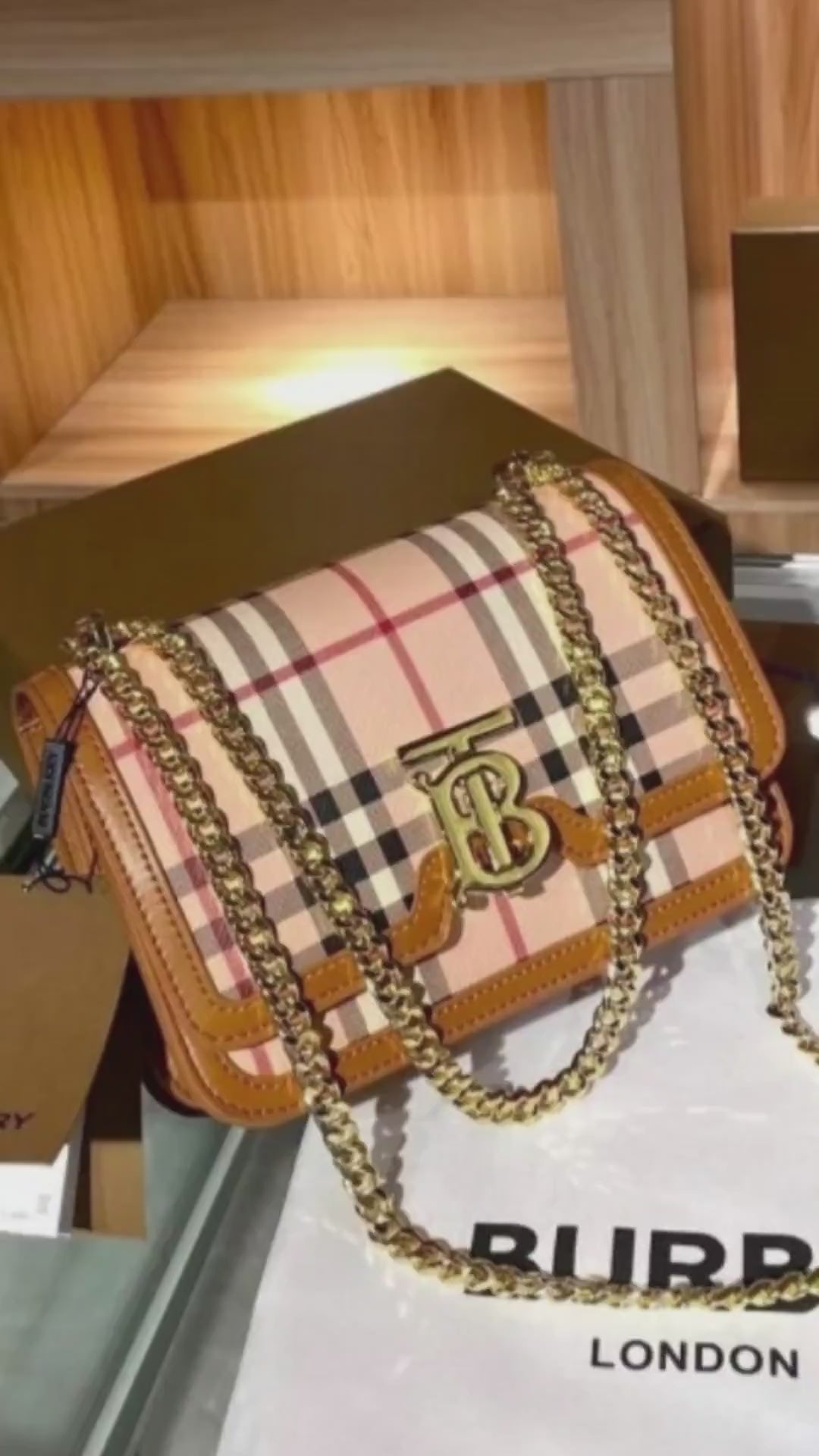 TB Monogram Quilted Shoulder Bag With OG Box & Dust Bag (Cheks - 348)