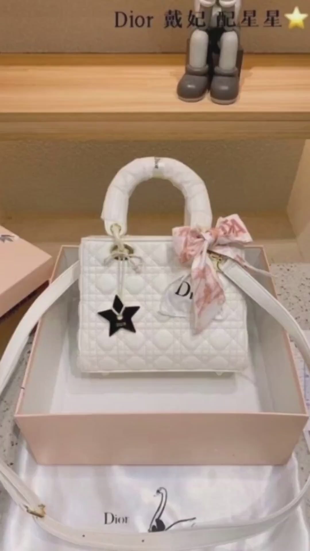 My ABC Elite Quality With OG Box & Dust Bag & Scarf WIth Star Charm (White - 292)